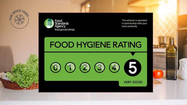Spice Yard awarded 5 star food hygiene rating